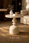 MORA STRIPED PEDESTAL SIDE TABLE