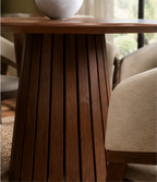 WALNUT Fluted Pedestal Dining Set