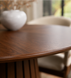 WALNUT Fluted Pedestal Dining Set