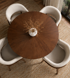 WALNUT Fluted Pedestal Dining Set