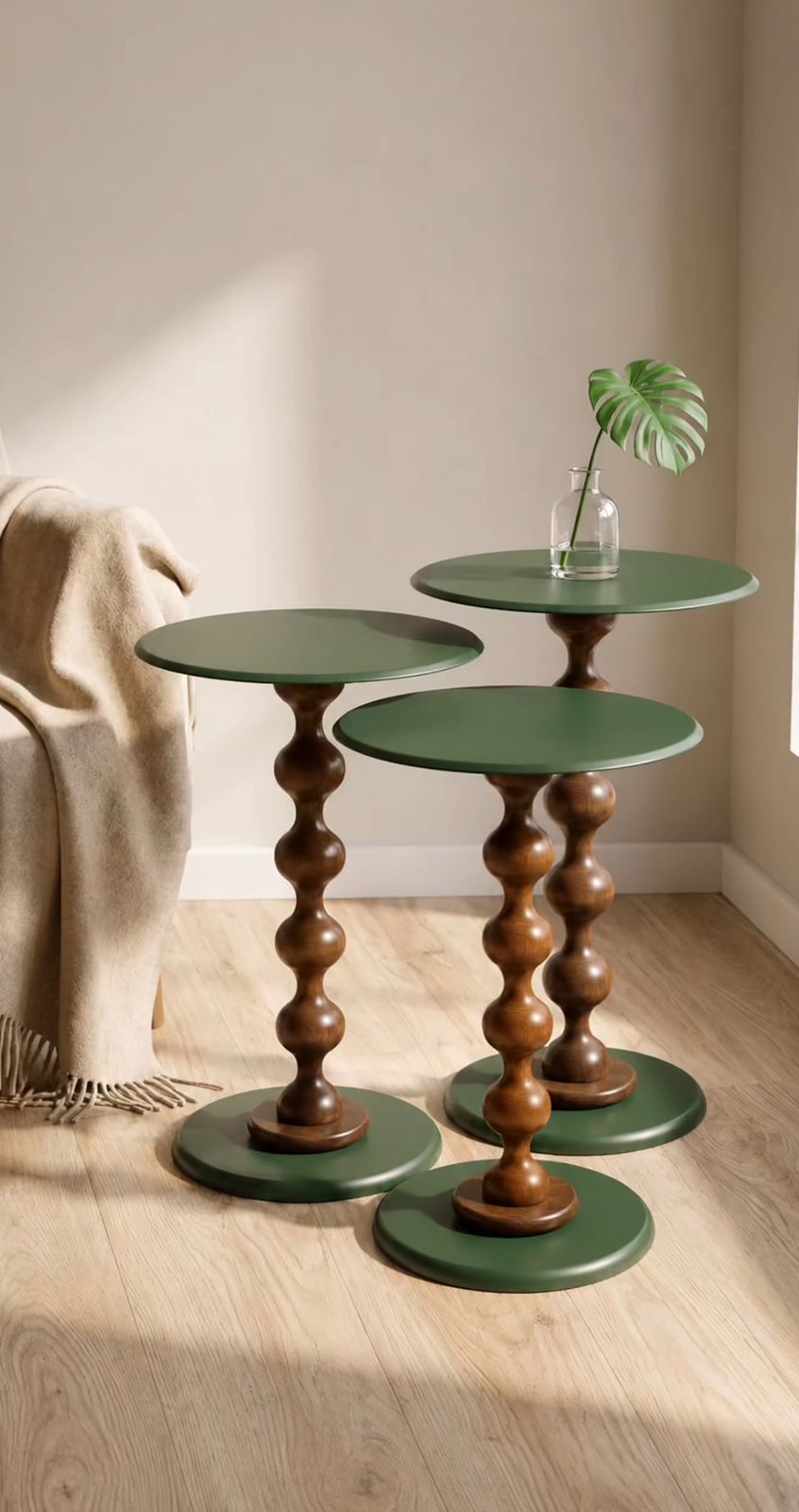 MORA Accent Table – Olive Green