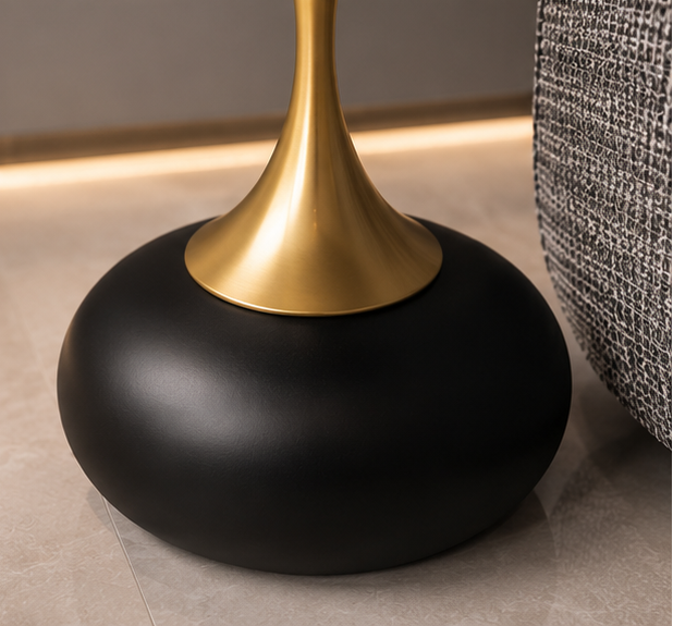 MORA Gloss Accent Table – Black & Gold