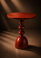 Sculptural Mahogany Pedestal Side Table