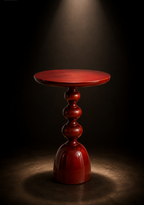 Sculptural Mahogany Pedestal Side Table