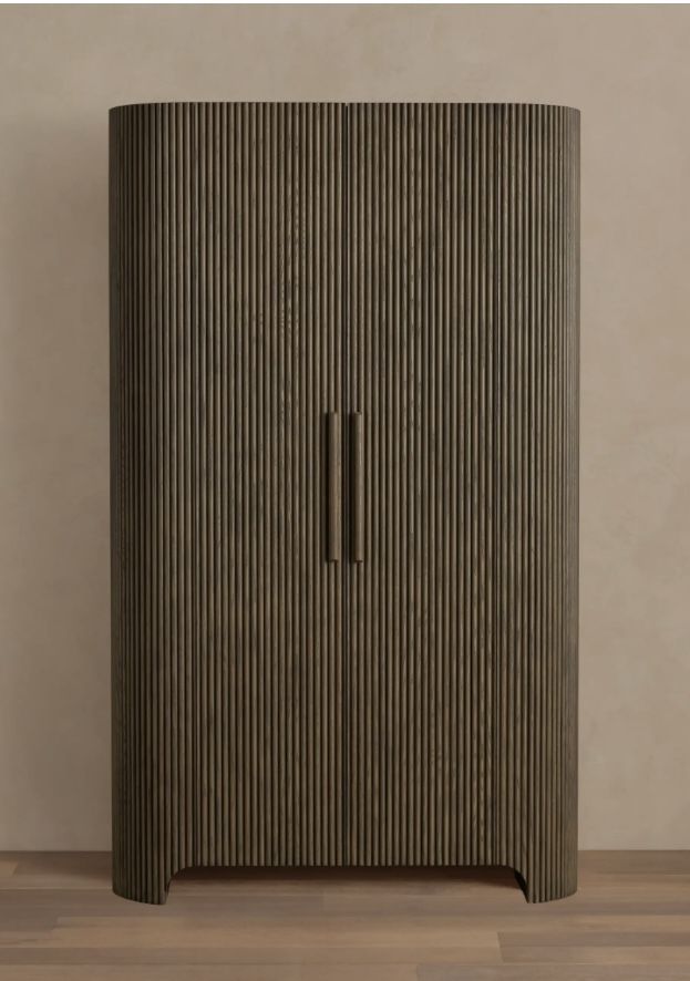Fluted Tall Shoe Storage Cabinet