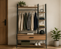 A-Frame Open Wardrobe with Drawer & Shelving