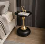 MORA Gloss Accent Table – Black & Gold