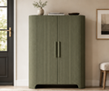 Fluted Tall Shoe Storage Cabinet