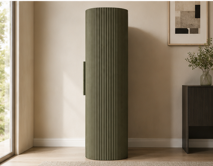 Fluted Tall Shoe Storage Cabinet