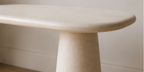 Sculptural Travertine Console Table
