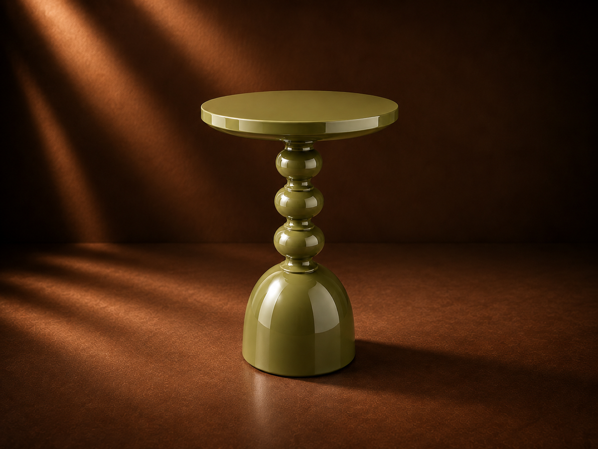 MORA SCULPTURAL ACCENT TABLE GLOSS FINISH