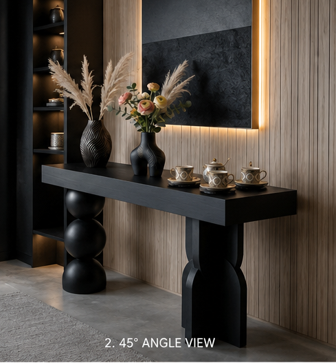 NOIR Sculptural Asymmetric Console Table