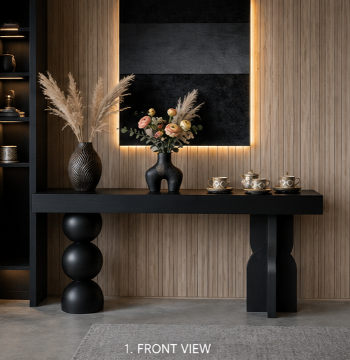 NOIR Sculptural Asymmetric Console Table