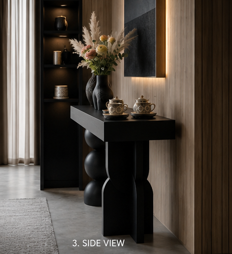 NOIR Sculptural Asymmetric Console Table