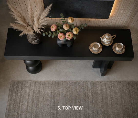 NOIR Sculptural Asymmetric Console Table