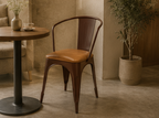 CHICA Oxblood Metal & Leather Armchair
