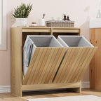 Arched Wooden Tilt-Out Laundry Hamper Cabinet