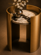 MORA Accent Table – Gold Marble