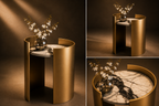 MORA Accent Table – Gold Marble