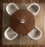 WALNUT Fluted Pedestal Dining Set