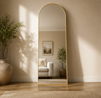 Arched Gold Full-Length Floor Mirror