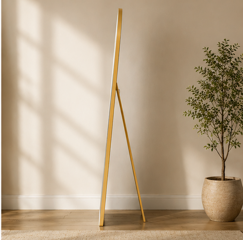 Arched Gold Full-Length Floor Mirror