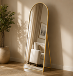Arched Gold Full-Length Floor Mirror