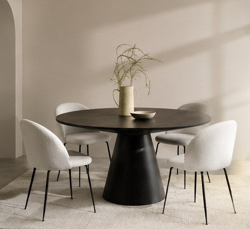 NOIR Sculptural Round Dining Set