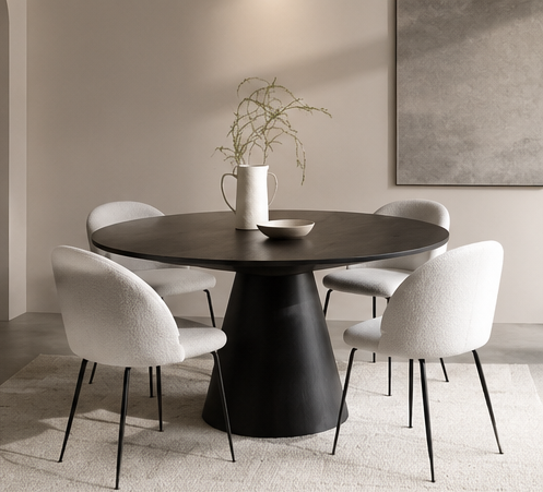 NOIR Sculptural Round Dining Set